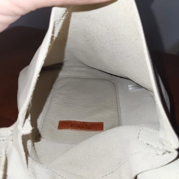 Hobo Cream Suede Genuine Leather Crossbody Bag - Picture 6 of 12